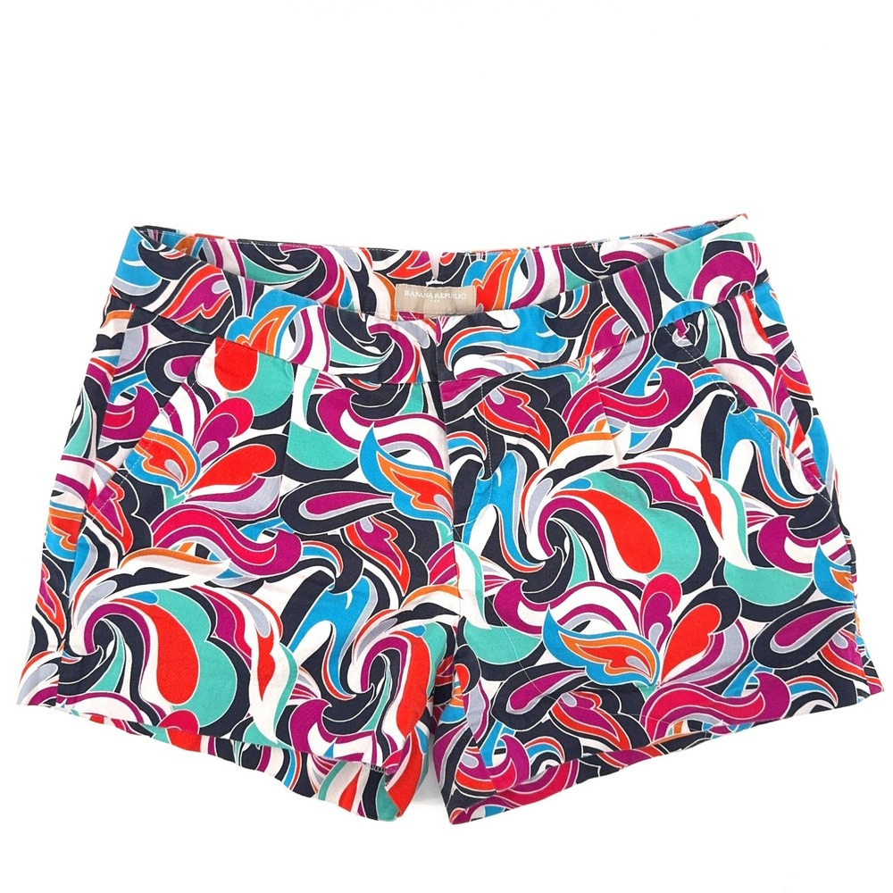 Banana Republic Shorts Womens 10 Psychedelic Paisley Swirl Preppy Vintage 60s